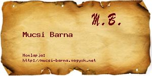 Mucsi Barna névjegykártya
