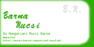 barna mucsi business card